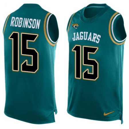 Jaguars #15 Allen Robinson Teal Green Team Color Men's Stitched NFL Limited Tank Top Jersey