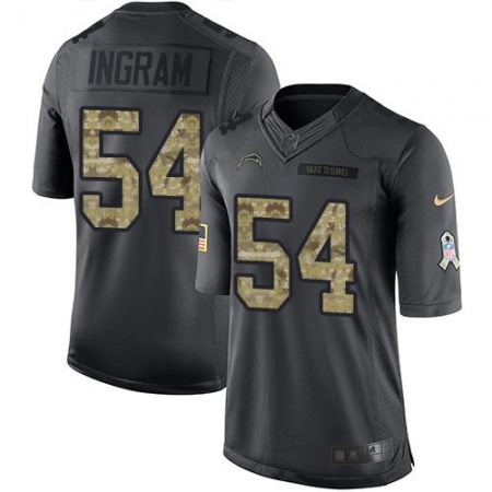 Chargers #54 Melvin Ingram Black Men's Stitched NFL Limited 2016 Salute to Service Jersey