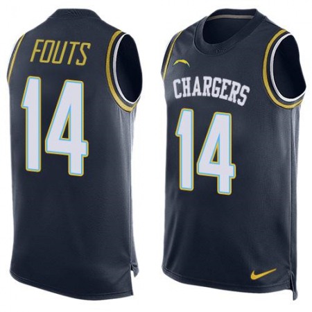 Chargers #14 Dan Fouts Navy Blue Team Color Men's Stitched NFL Limited Tank Top Jersey