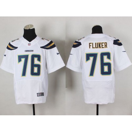 Chargers #76 D.J. Fluker White Men's Stitched NFL New Elite Jersey