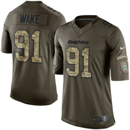Dolphins #91 Cameron Wake Green Men's Stitched NFL Limited Salute to Service Jersey