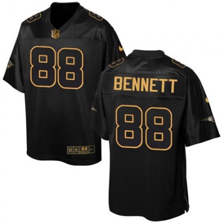 Patriots #88 Martellus Bennett Black Men's Stitched NFL Elite Pro Line Gold Collection Jersey
