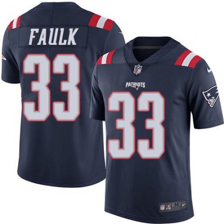 Patriots #33 Kevin Faulk Navy Blue Men's Stitched NFL Limited Rush Jersey
