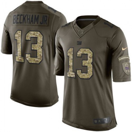 Giants #13 Odell Beckham Jr Green Men's Stitched NFL Limited Salute to Service Jersey