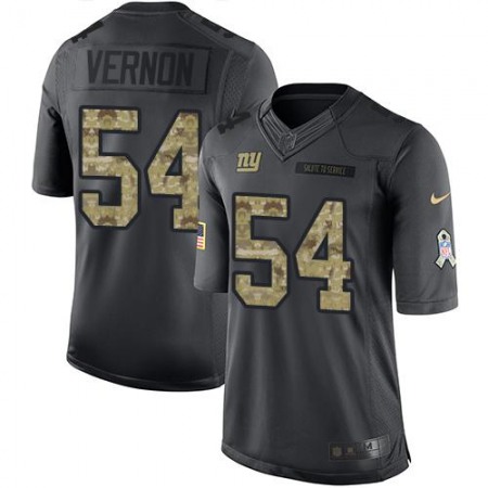 Giants #54 Olivier Vernon Black Men's Stitched NFL Limited 2016 Salute to Service Jersey