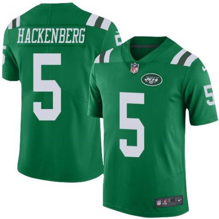 Jets #5 Christian Hackenberg Green Men's Stitched NFL Elite Rush Jersey