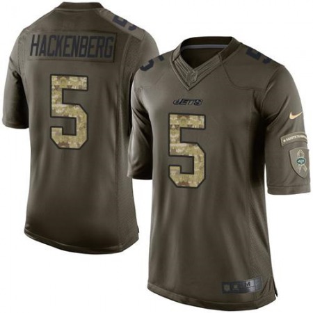 Jets #5 Christian Hackenberg Green Men's Stitched NFL Limited Salute to Service Jersey