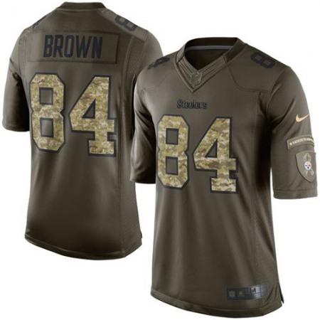 Steelers #84 Antonio Brown Green Men's Stitched NFL Limited Salute to Service Jersey