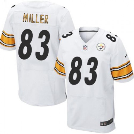 Steelers #83 Heath Miller White Men's Stitched NFL Elite Jersey