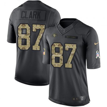 49ers #87 Dwight Clark Black Men's Stitched NFL Limited 2016 Salute to Service Jersey