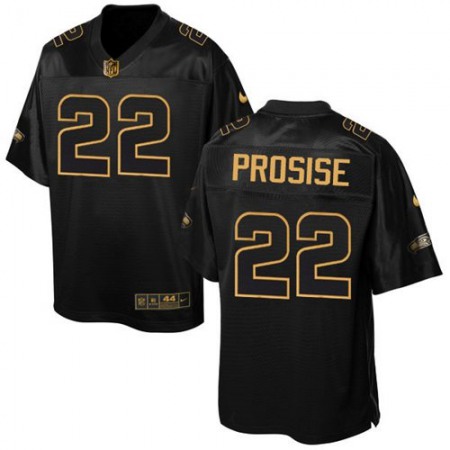 Seahawks #22 C. J. Prosise Black Men's Stitched NFL Elite Pro Line Gold Collection Jersey