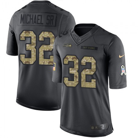 Seahawks #32 Christine Michael SR Black Men's Stitched NFL Limited 2016 Salute to Service Jersey