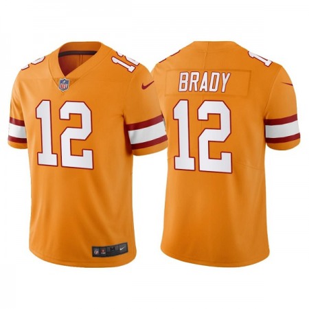 Men's Tampa Bay Buccaneers #12 Tom Brady Yellow Vapor Untouchable Limited Stitched Jersey