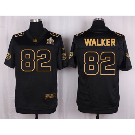 Titans #82 Delanie Walker Black Men's Stitched NFL Elite Pro Line Gold Collection Jersey