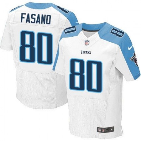 Titans #80 Anthony Fasano White Men's Stitched NFL Elite Jersey