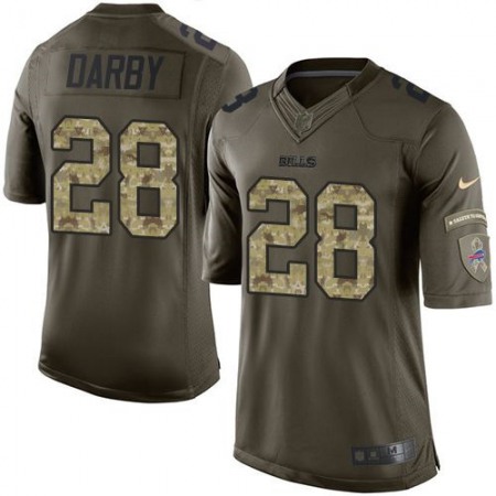 Bills #28 Ronald Darby Green Youth Stitched NFL Limited Salute to Service Jersey