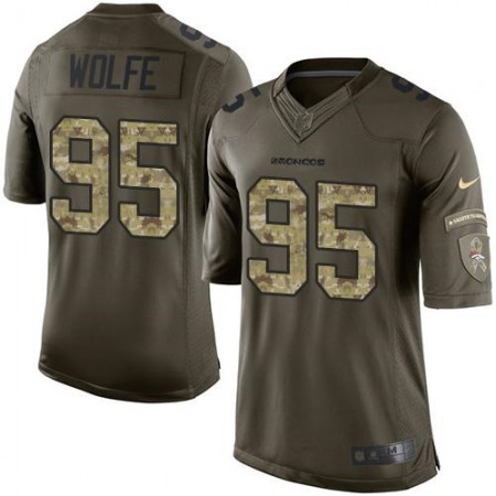 Broncos #95 Derek Wolfe Green Youth Stitched NFL Limited Salute to Service Jersey