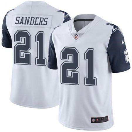 Cowboys #21 Deion Sanders White Youth Stitched NFL Limited Rush Jersey