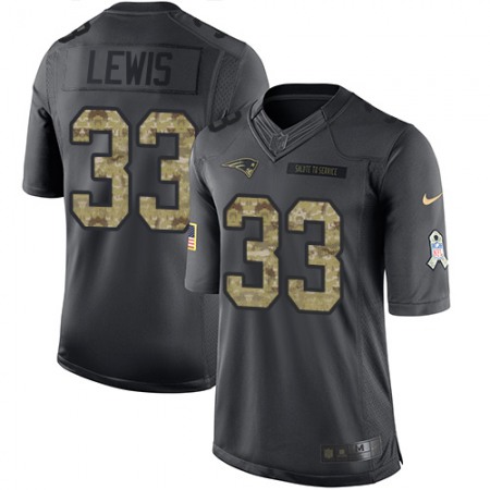 Patriots #33 Dion Lewis Black Youth Stitched NFL Limited 2016 Salute to Service Jersey
