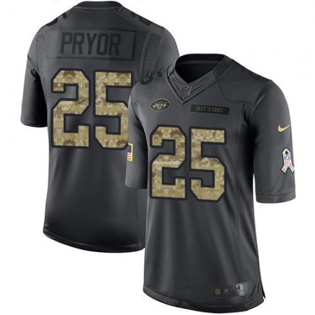 Jets #25 Calvin Pryor Black Youth Stitched NFL Limited 2016 Salute to Service Jersey