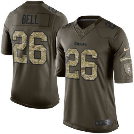 Steelers #26 Le'Veon Bell Green Youth Stitched NFL Limited Salute to Service Jersey