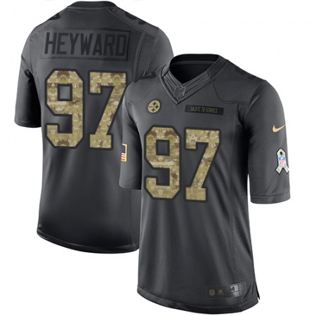 Steelers #97 Cameron Heyward Black Youth Stitched NFL Limited 2016 Salute to Service Jersey