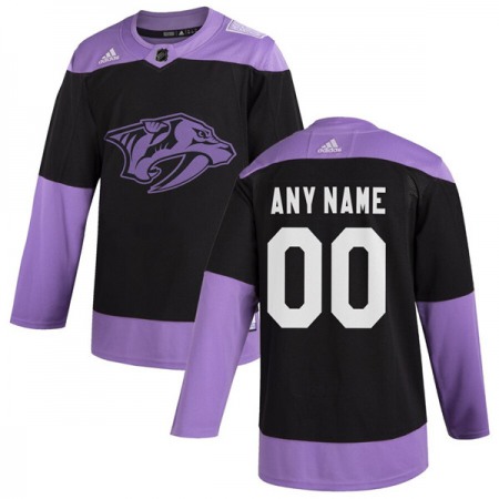 Men's Nashville Predators Black Hockey Fights Cancer Custom Practice NHL Stitched Jersey