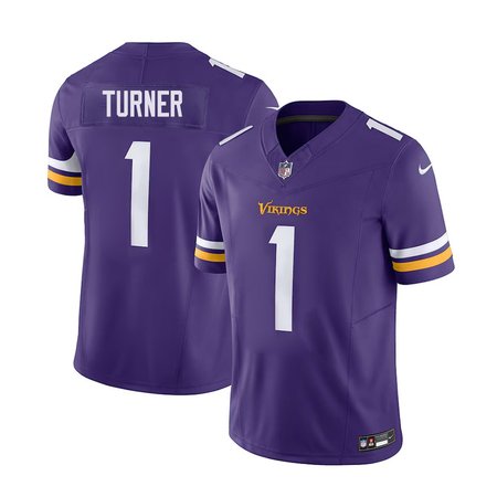 Men's Minnesota Vikings Dallas Turner Purple 2024 NFL Draft First Round Pick Player F.U.S.E. Vapor Untouchable Limited Stitched Football Jersey